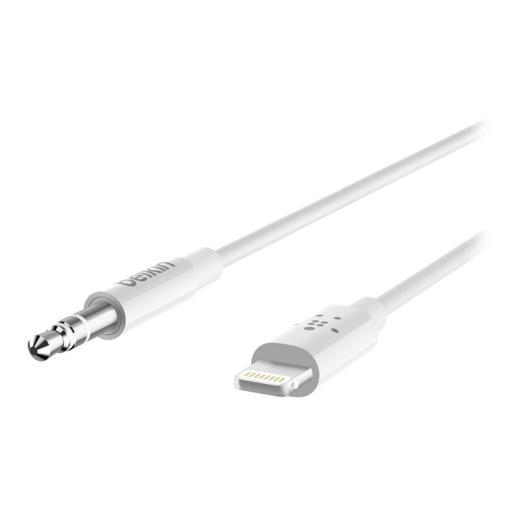 Belkin 1m 3 5mm Audio Cable With Lightning Connector White Avbt03 Wht