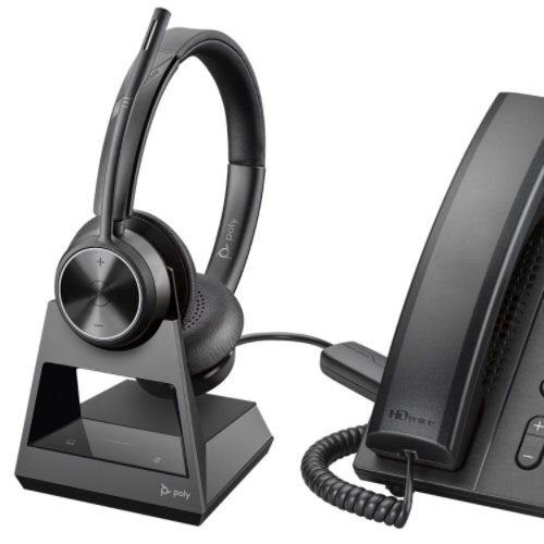 POLY SAVI 7320 OFFICE STEREO ULTRA-SECURE DECT WIRELESS HEADSET 214777 ...