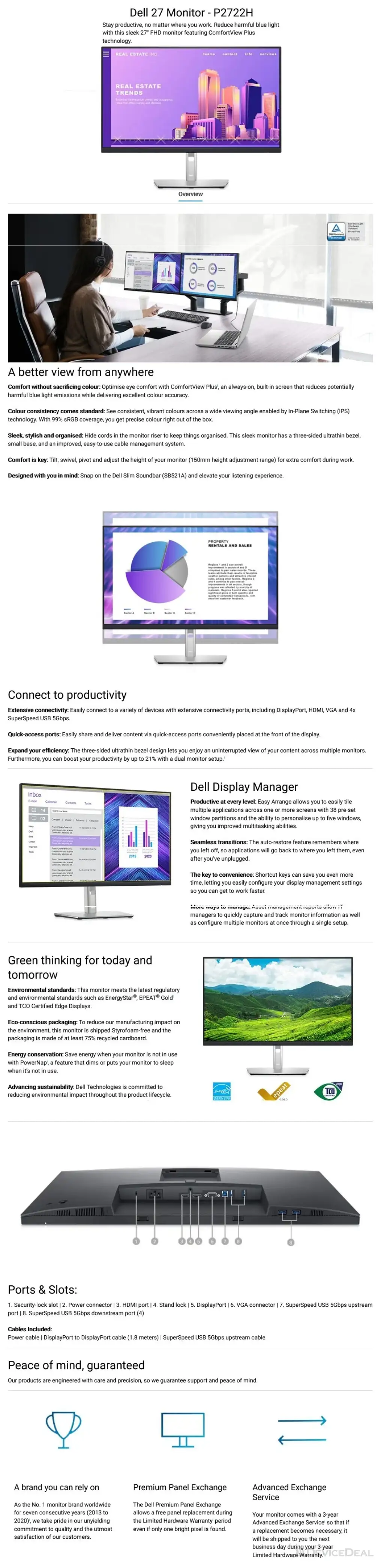 Dell P2722H 27 16:9 IPS Monitor