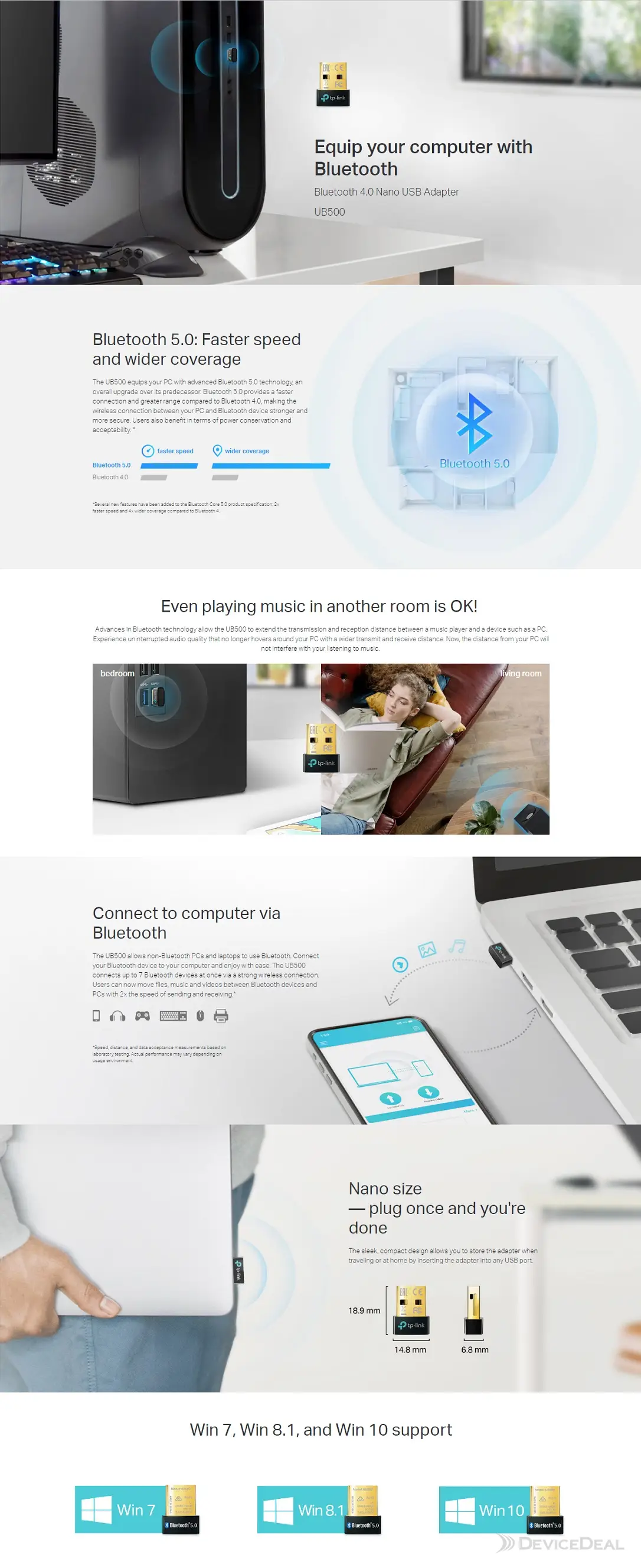 TP-Link UB500 Bluetooth 5.0 Nano USB 2.0 Adapter | DeviceDeal