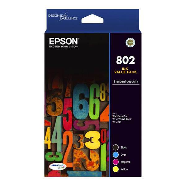 Epson 802 Standard Capacity DURABrite Ultra CMYK Colour Ink Cartridge ...