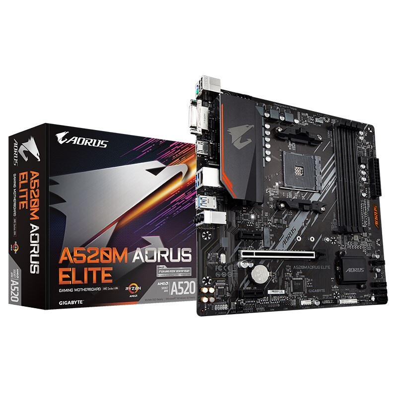 GIGABYTE A520M AORUS ELITE AMD mATX Motherboard, 4xDDR4 1xHDMI 1xDVI ...