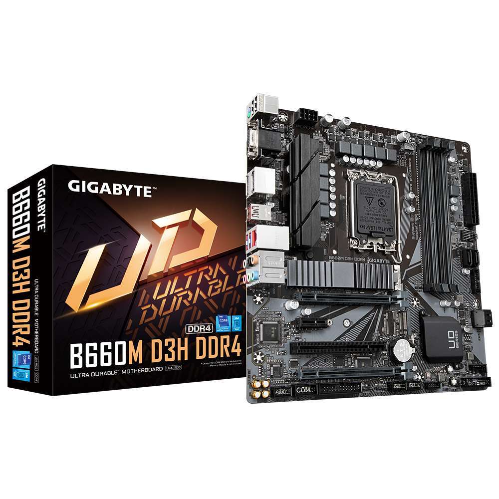 GIGABYTE B660M D3H MB, 1700, x4 DDR4, 4x SATA, M.2, USB3.2, uATX ...