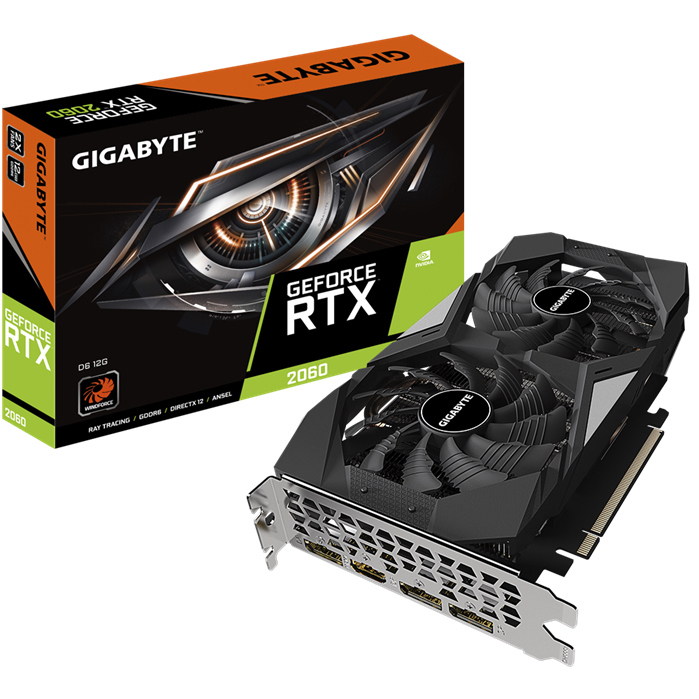 Gigabyte nVidia GeForce RTX 2060 D6 12GB Video Card, 1650 MHz Core ...