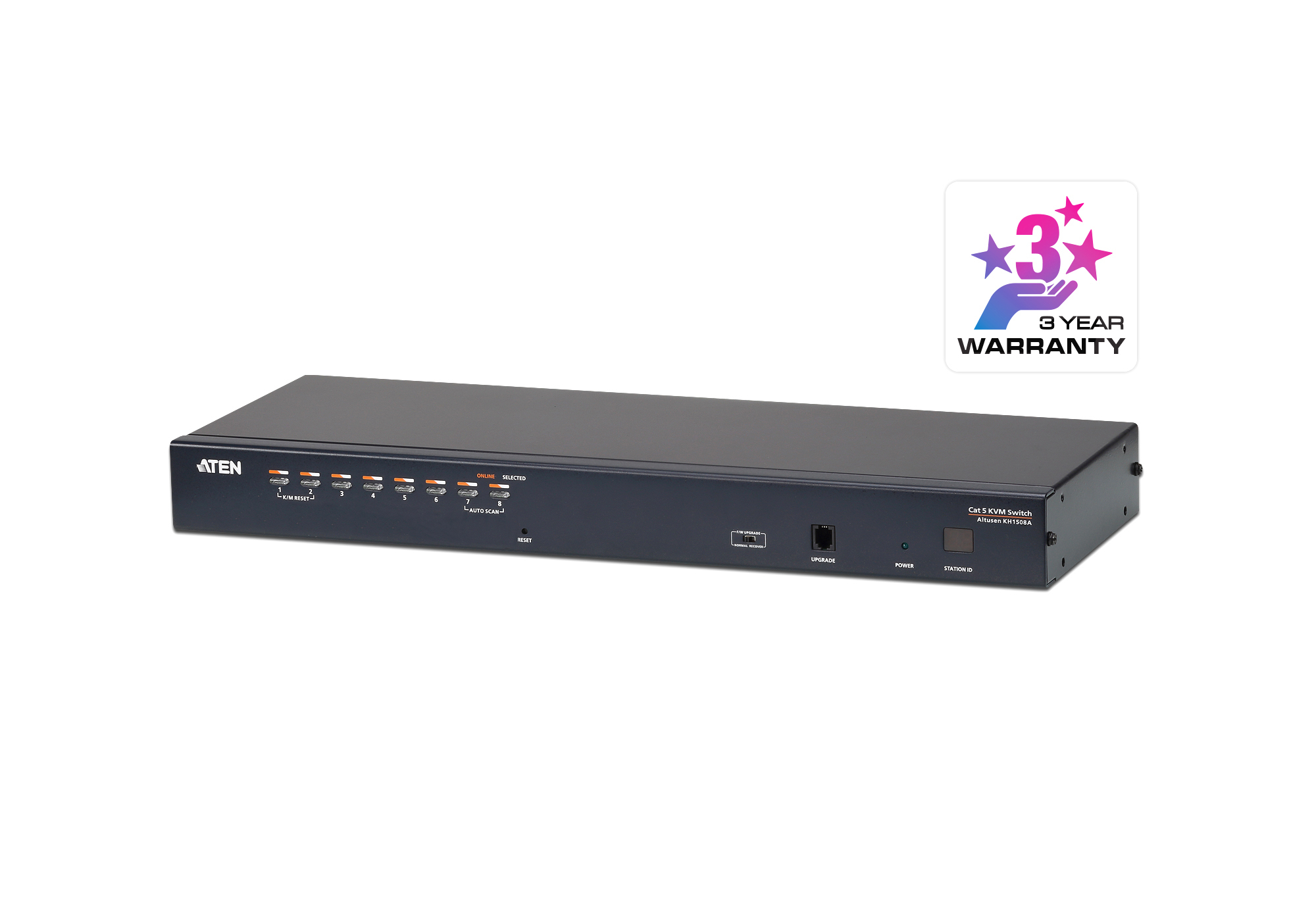 ATEN 8-Port Multi-Interface (DisplayPort, HDMI, DVI, VGA) Cat 5 KVM ...