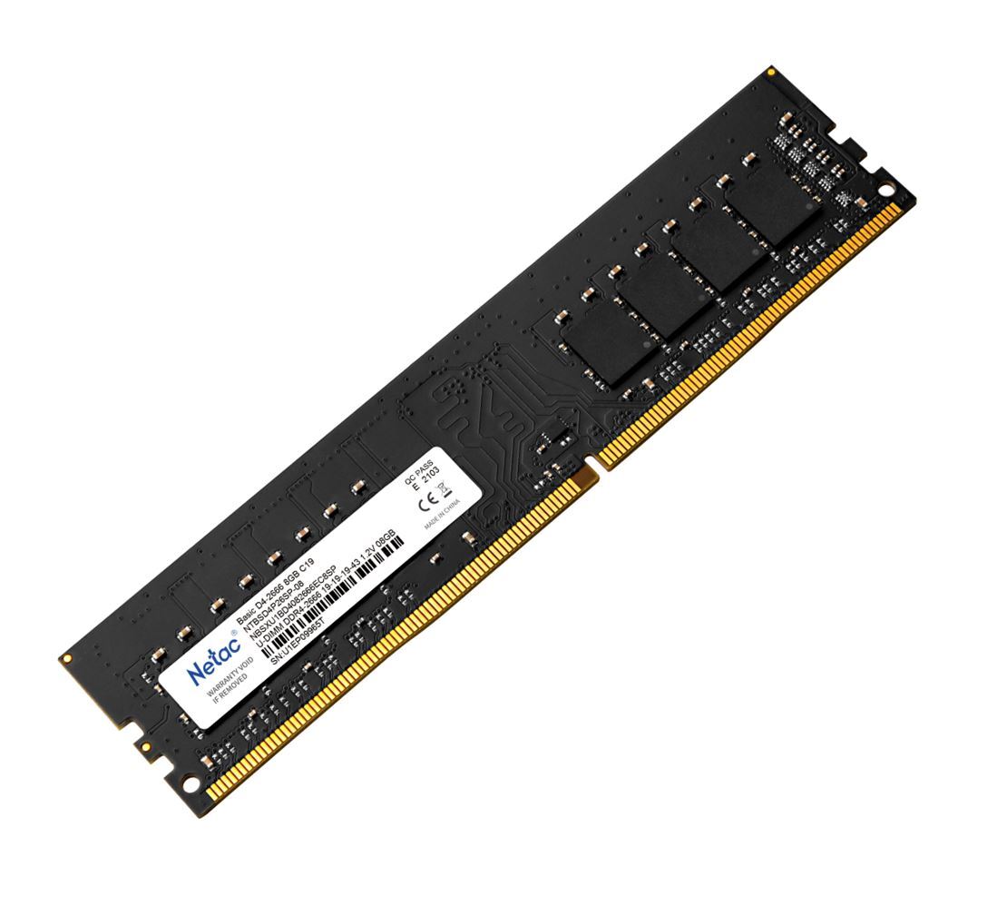 Netac 8GB (1x8GB) DDR4 UDIMM 2666MHz CL19 Single Ranked Desktop PC ...