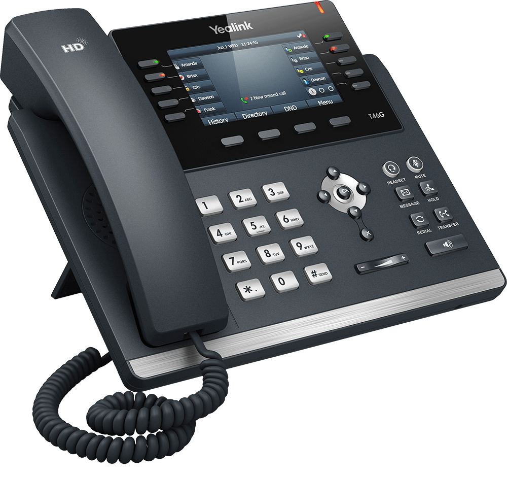 Yealink SIP-T46G 6 Line IP Phone, Colour 4.3\