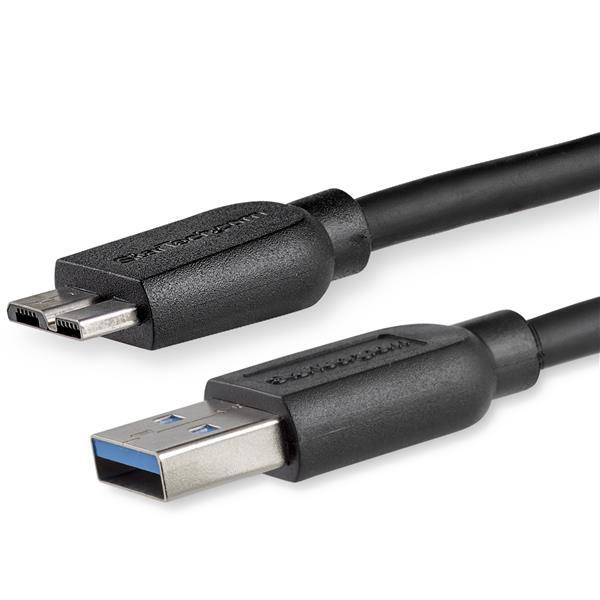 StarTech 6ft Slim USB 3.0 Micro B Cable - A To Micro B Thin USB3AUB2MS