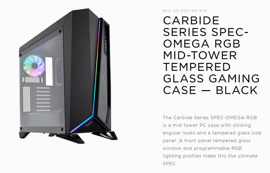 Carbide Series Spec Omega Rgb Mid Tower Tempered Glass