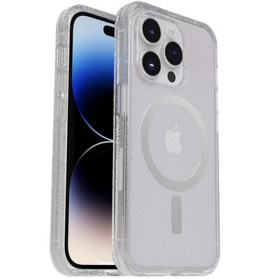 OtterBox Apple iPhone 14 Pro Max Symmetry Series+ Clear Antimicrobial Case for MagSafe - Stardust (Clear Glitter) (77-89285)